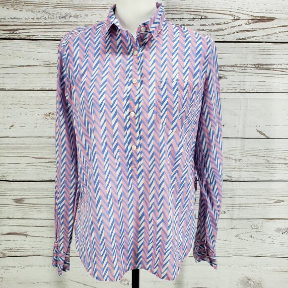 J.CREW Women's100%Cotton Classic Half Button Long Sleeve Top Size Small - Picture 2 of 13